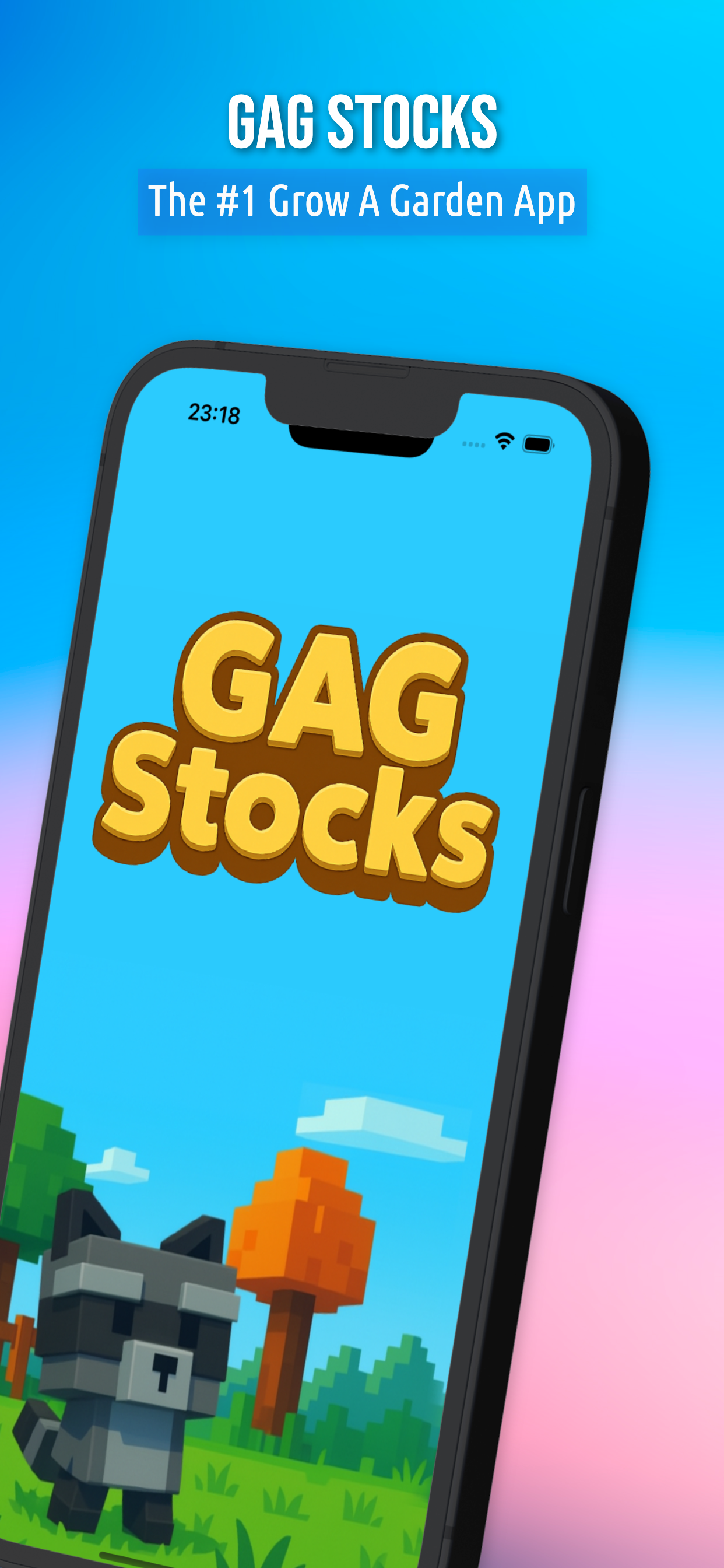 Grow A Garden app stock tracking interface showing real-time seed and gear availability